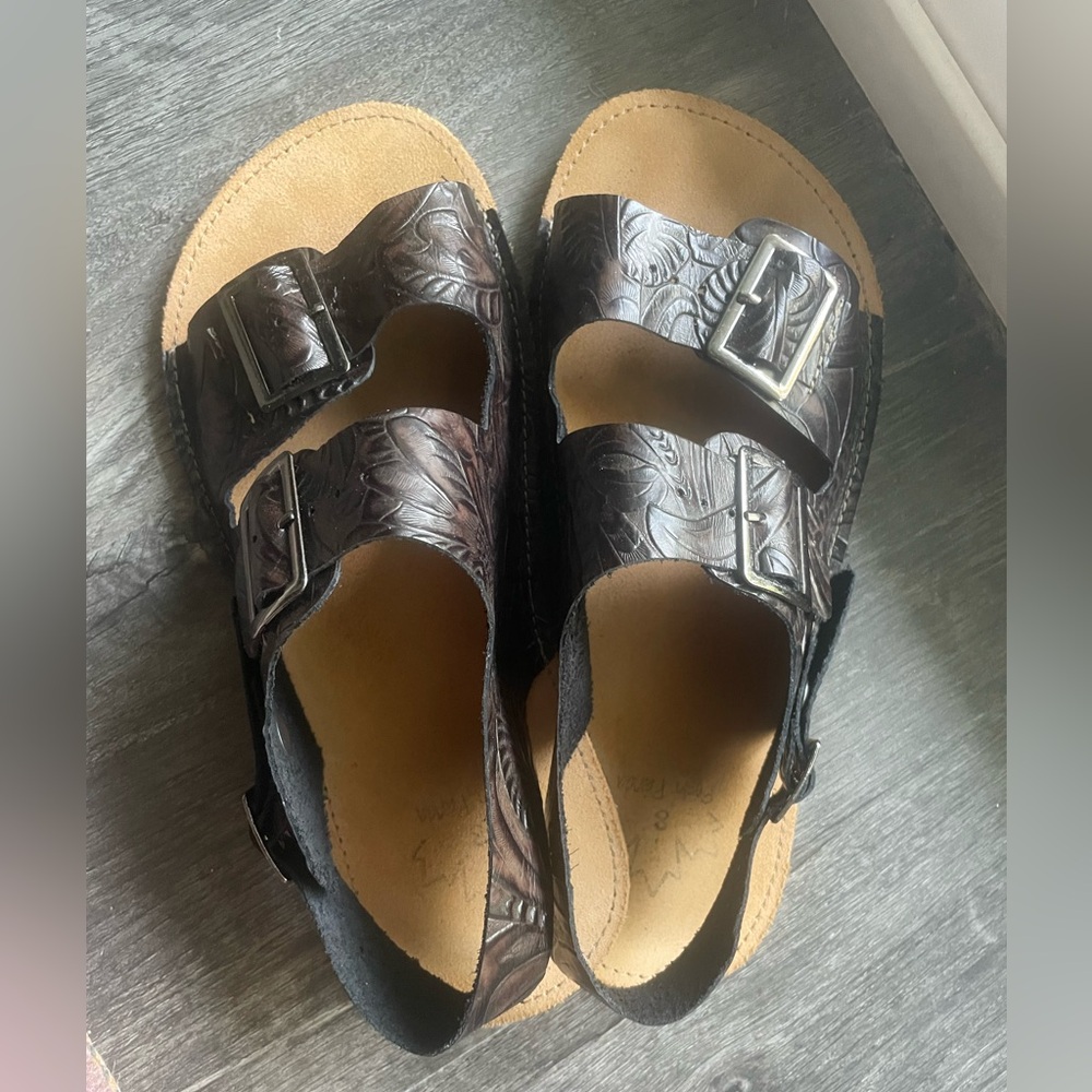 Posh Panda Leather Sandals